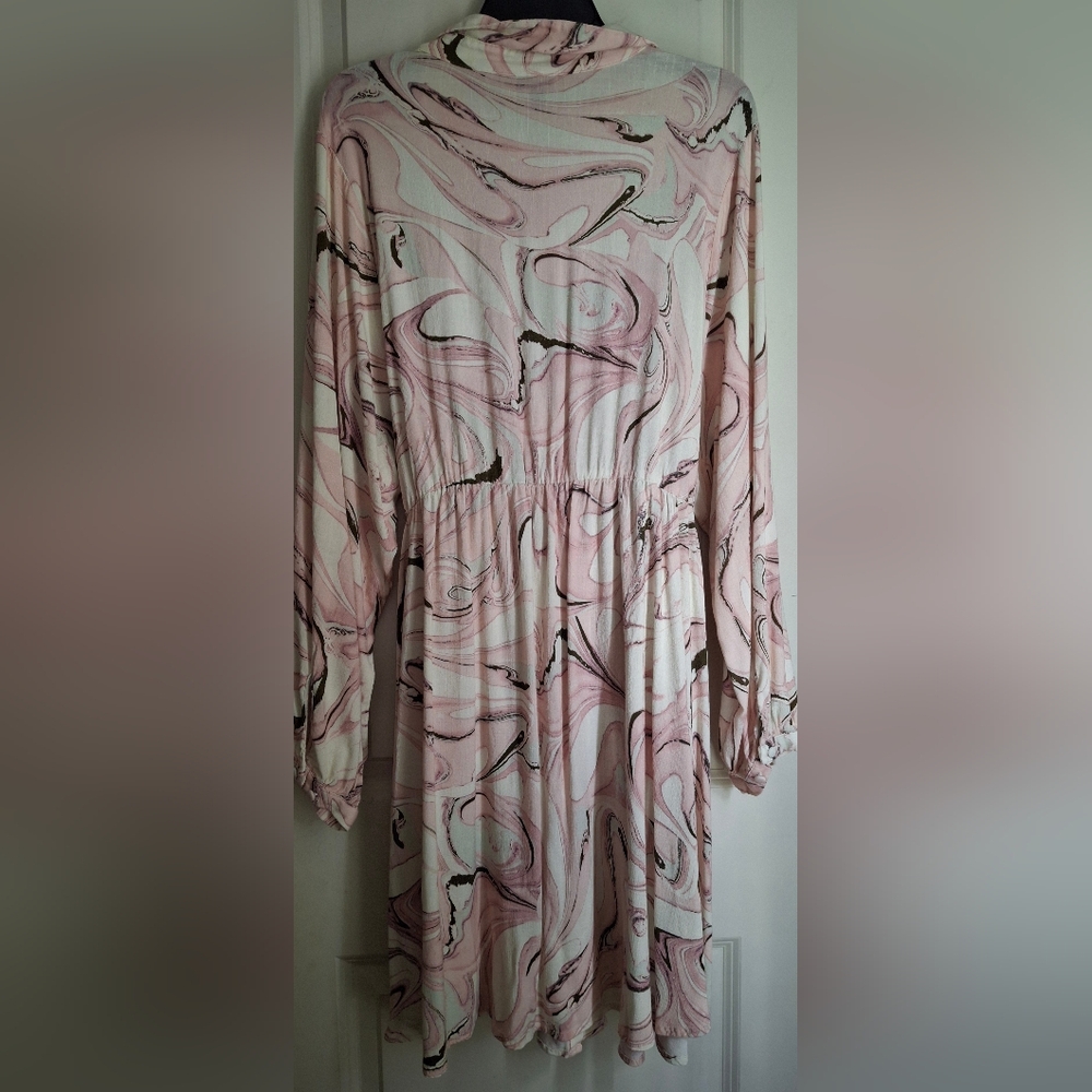 Torrid Mini Rayon Slub Button Down Shirtdress Rayon Marble Sz 4 Party Fairycore‎ - Picture 9 of 10